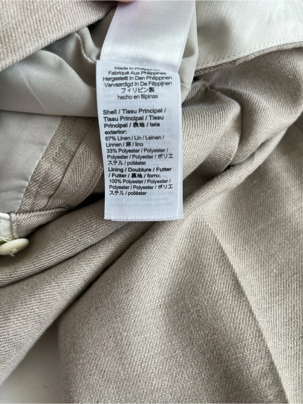 J. Crew Linen-Blend Light Taupe Hayden Dress Pants